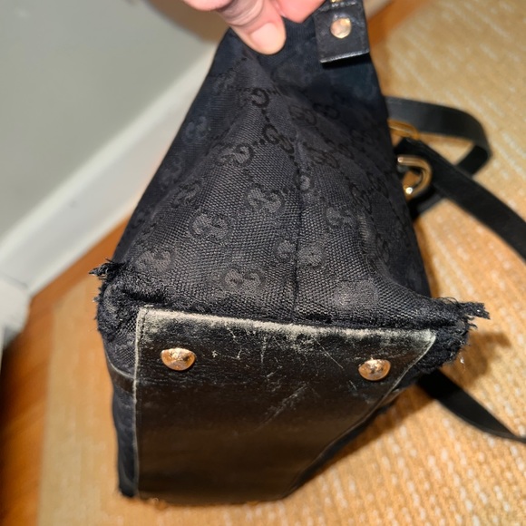 Vintage Gucci Black Jolicoeur Monogrammed Handbag Tote Bag - Picture 6 of 13
